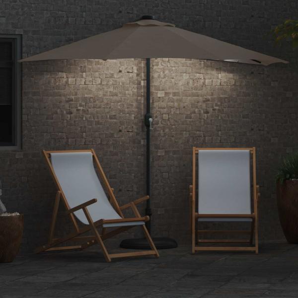 Gartensonnenschirm 294 x 150 x 224 cm Polyester und Stahl Taupe