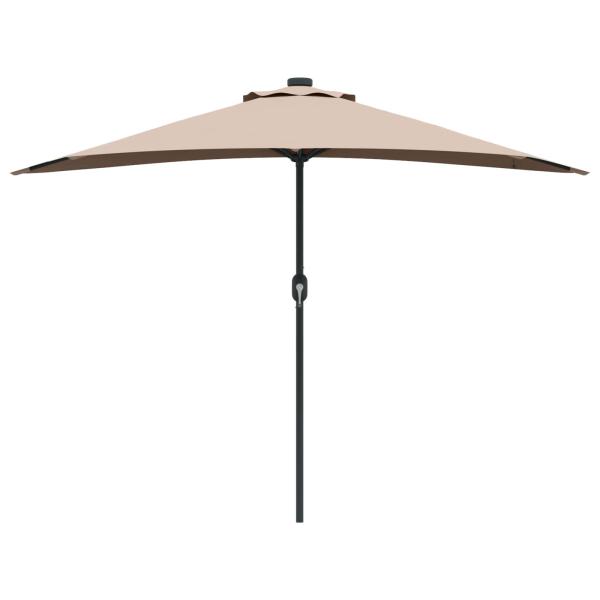 Gartensonnenschirm 294 x 150 x 224 cm Polyester und Stahl Taupe