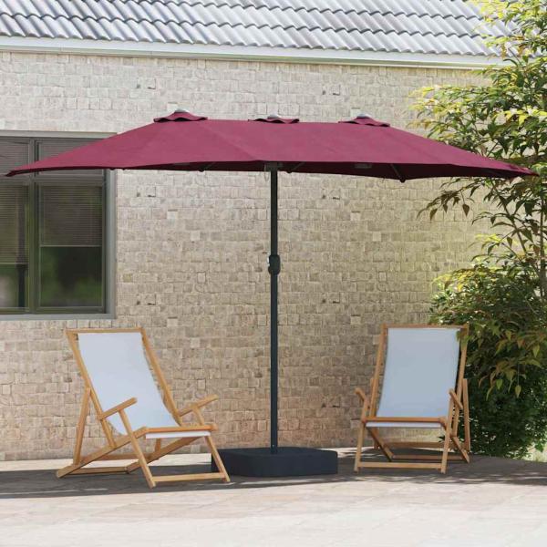 Garten-Sonnenschirm Bordeauxrot 385 x 209 x 244 cm