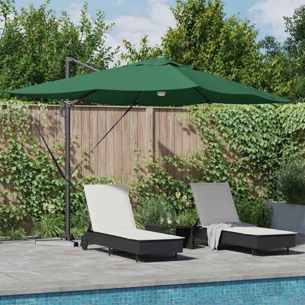 ARDEBO.de - Sonnenschirm Grün 351 x 250 x 253 cm Polyester und Aluminium