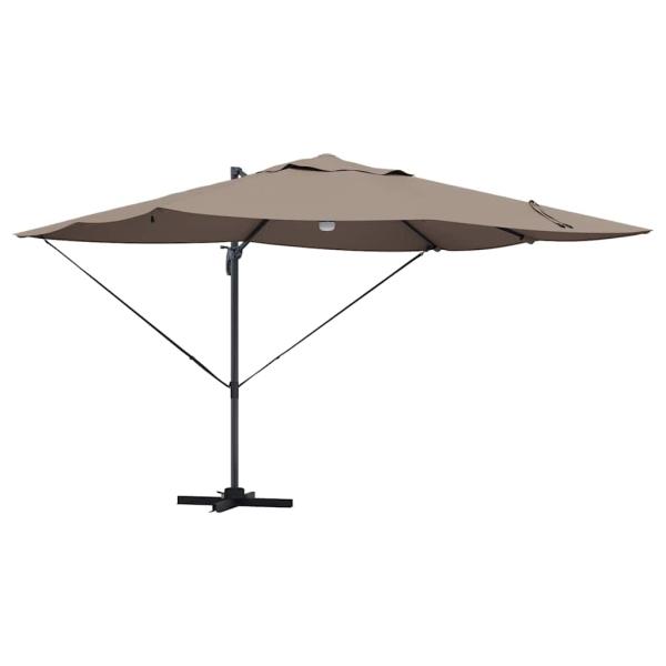 Sonnenschirm 351 x 250 x 253 cm Polyester und Aluminium Taupe