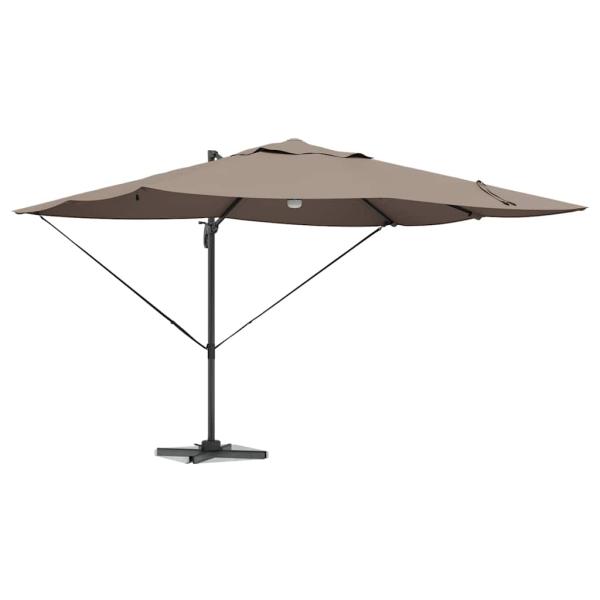 Sonnenschirm 351 x 250 x 253 cm Polyester und Aluminium Taupe