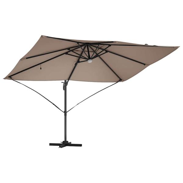Sonnenschirm 351 x 250 x 253 cm Polyester und Aluminium Taupe