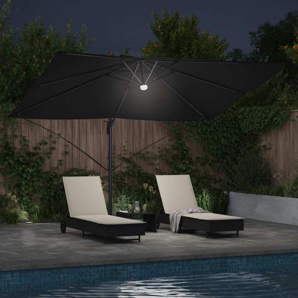Sonnenschirm Schwarz 351 x 250 x 253 cm Polyester und Aluminium