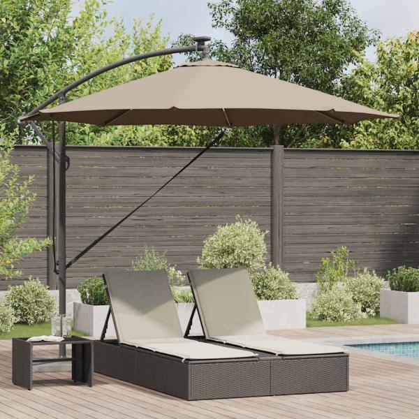 ARDEBO.de - Sonnenschirm 294 x 294 x 248 cm Polyester und Aluminium Taupe