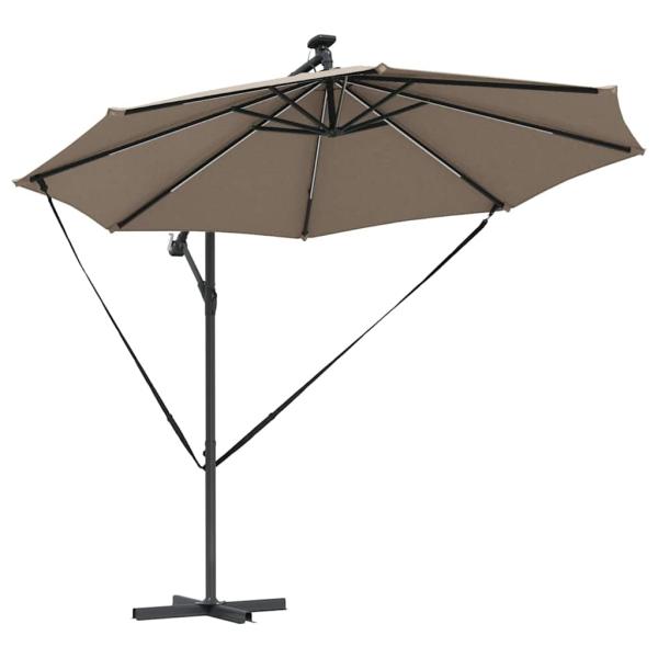 Sonnenschirm 294 x 294 x 248 cm Polyester und Aluminium Taupe