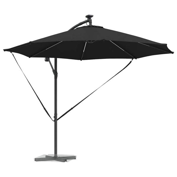 Sonnenschirm 294 x 294 x 248 cm Polyester und Aluminium Schwarz