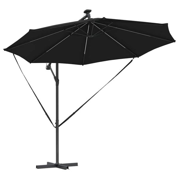 Sonnenschirm 294 x 294 x 248 cm Polyester und Aluminium Schwarz