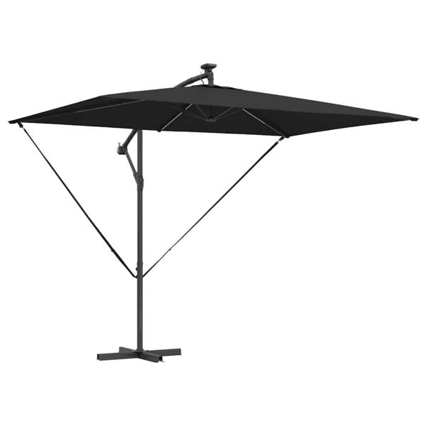 Sonnenschirm 294 x 200 x 270 cm Polyester und Aluminium Schwarz