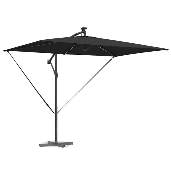 Sonnenschirm 294 x 200 x 270 cm Polyester und Aluminium Schwarz