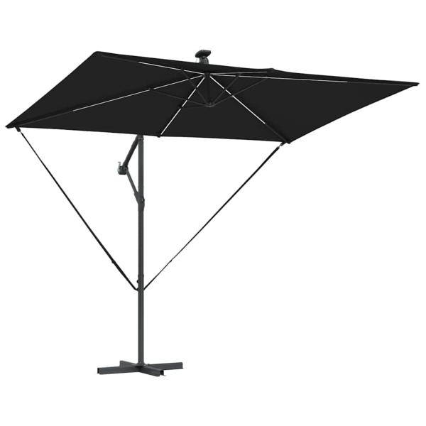 Sonnenschirm 294 x 200 x 270 cm Polyester und Aluminium Schwarz