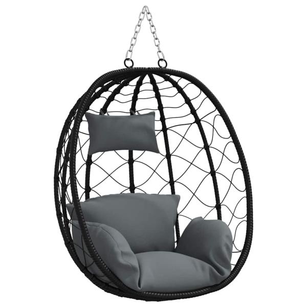 Hängendes Ei-Stuhl Poly-Rattan 91,5 x 54,5 x 107 cm Anthrazit