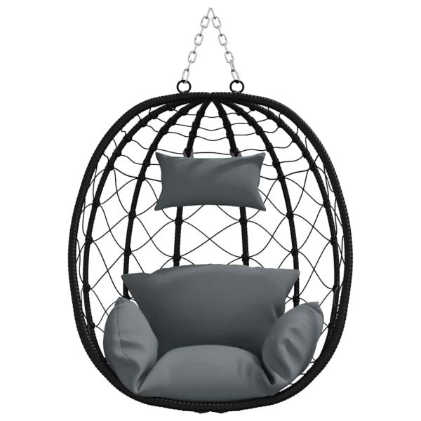 Hängendes Ei-Stuhl Poly-Rattan 91,5 x 54,5 x 107 cm Anthrazit