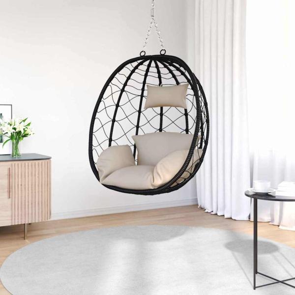Hängendes Ei-Stuhl Poly-Rattan 91,5 x 54,5 x 107 cm Taupe