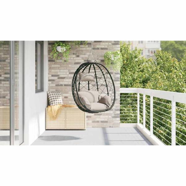 Hängendes Ei-Stuhl Poly-Rattan 91,5 x 54,5 x 107 cm Taupe