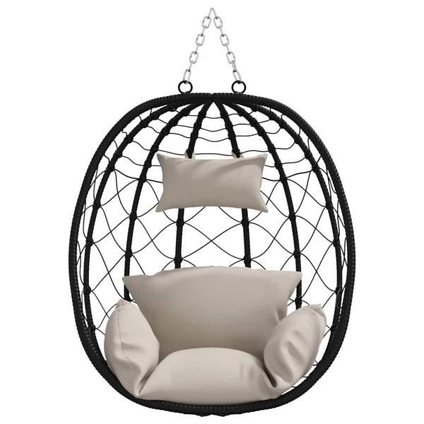 Hängendes Ei-Stuhl Poly-Rattan 91,5 x 54,5 x 107 cm Taupe