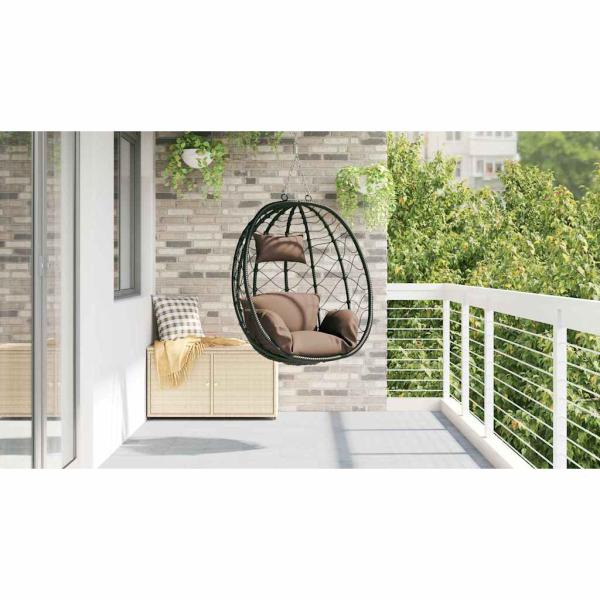 Hängendes Ei-Stuhl Poly-Rattan 91,5 x 54,5 x 107 cm Kaffeebraun