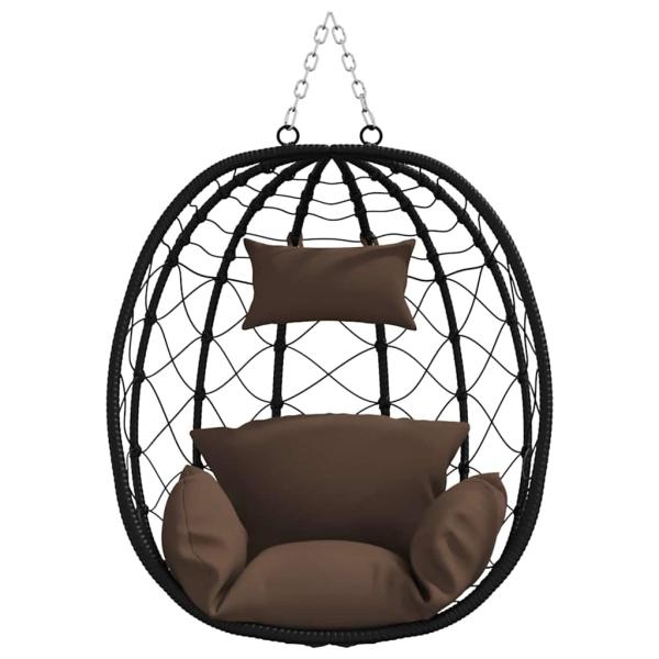 Hängendes Ei-Stuhl Poly-Rattan 91,5 x 54,5 x 107 cm Kaffeebraun