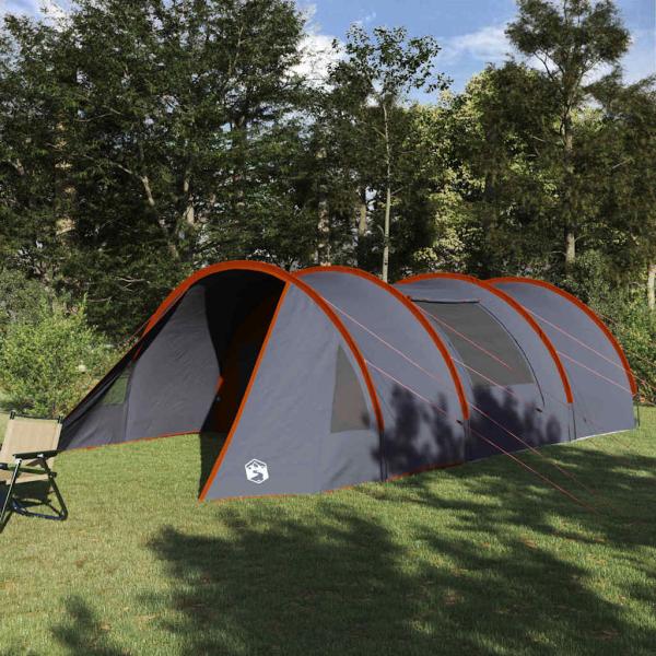 ARDEBO.de - Tunnelzelt für 5 Personen Grau und Orange 805 x 405 x 211 cm