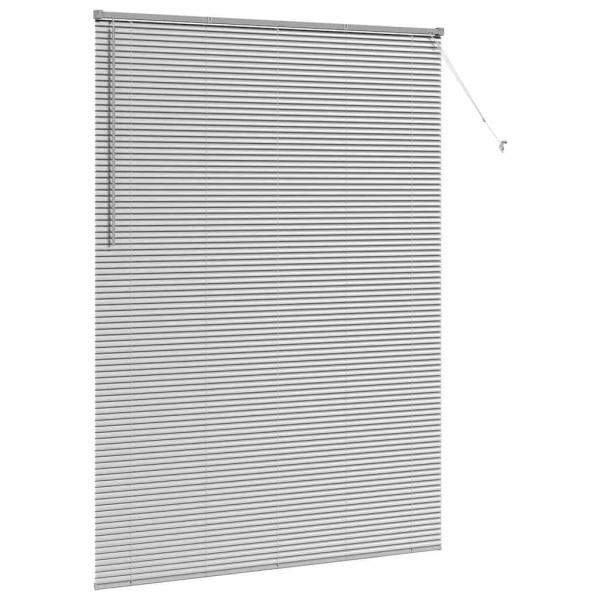 Venezianische Jalousie Silber 220 x 160 cm 25 mm Aluminium