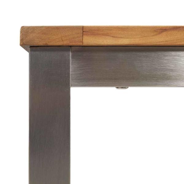 Esstisch 90x90x75 cm Massives Akazienholz und Edelstahl