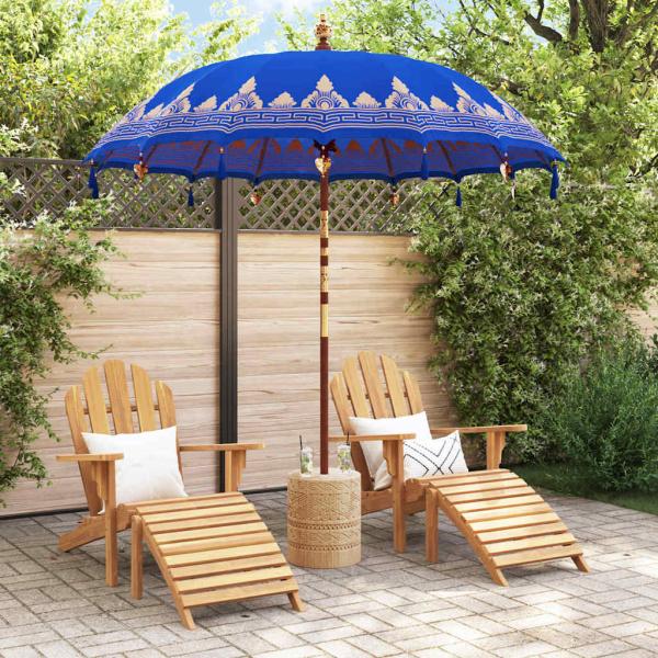 Balinesischer Sonnenschirm Blau 215 x 215 x 260 cm