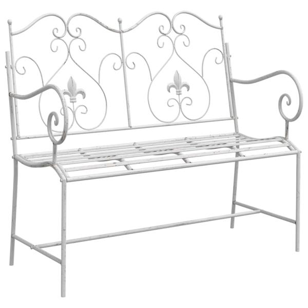 Gartenbank 2 -Seater 104 x 54 x 93 cm Stahl Antik Weiß