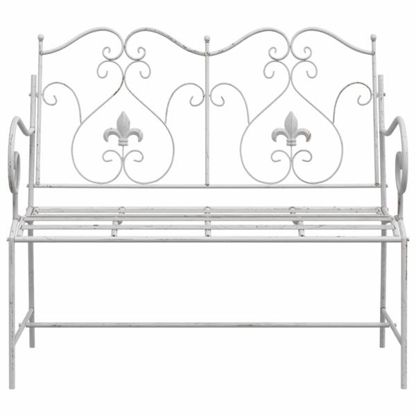 Gartenbank 2 -Seater 104 x 54 x 93 cm Stahl Antik Weiß
