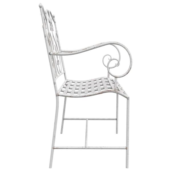 Gartenbank 2 -Seater 104 x 54 x 93 cm Stahl Antik Weiß