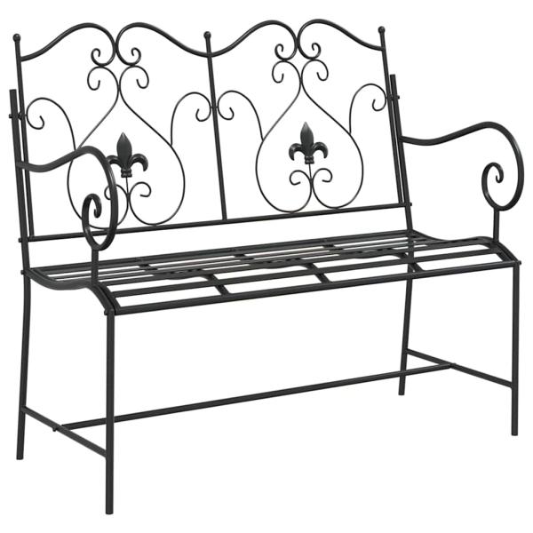 Gartenbank 2 -Seater 104 x 54 x 93 cm Stahl Schwarz