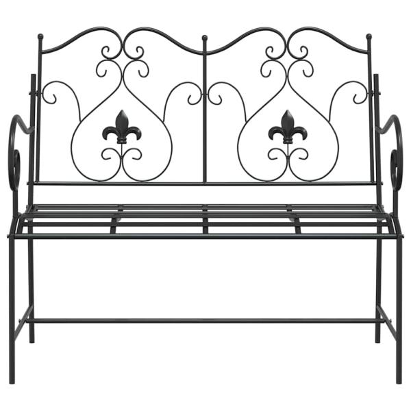 Gartenbank 2 -Seater 104 x 54 x 93 cm Stahl Schwarz