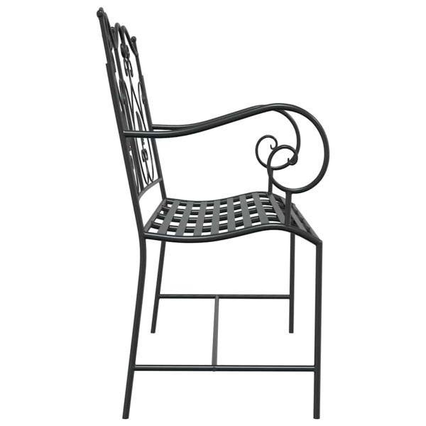 Gartenbank 2 -Seater 104 x 54 x 93 cm Stahl Schwarz