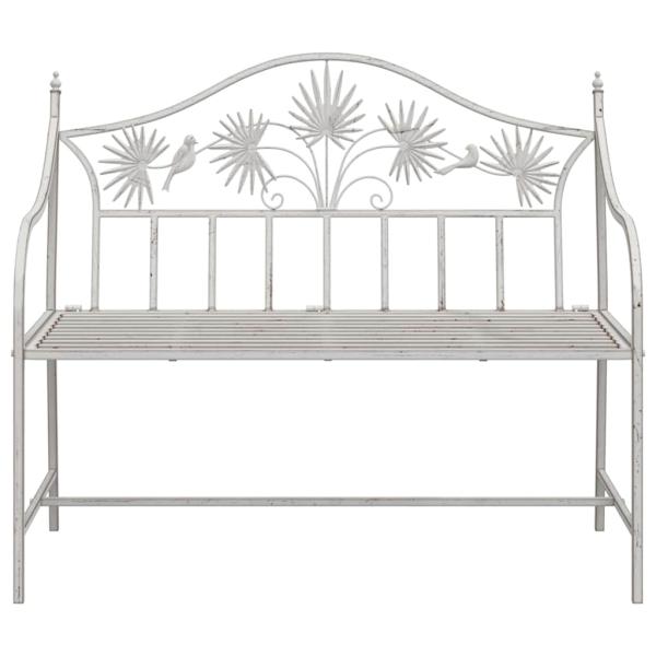 Gartenbank Antik Weiß 104 x 52,5 x 89 cm Stahl