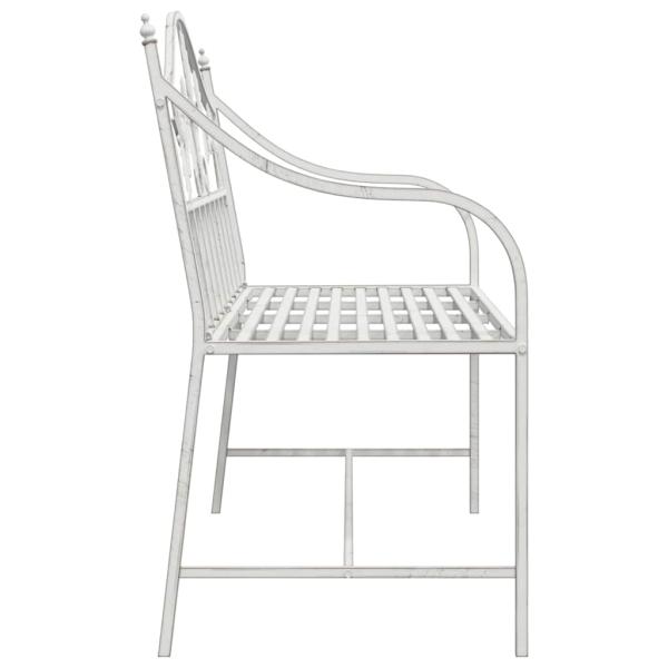Gartenbank Antik Weiß 104 x 52,5 x 89 cm Stahl