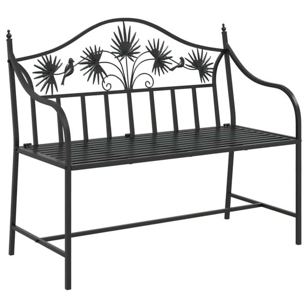 Gartenbank Schwarz 104 x 52,5 x 89 cm Stahl