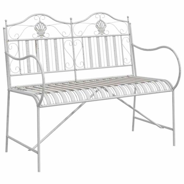 Gartenbank 2 -Seater 103,5 x 59 x 89 cm Stahl Antik Weiß