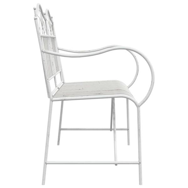 Gartenbank 2 -Seater 103,5 x 59 x 89 cm Stahl Antik Weiß