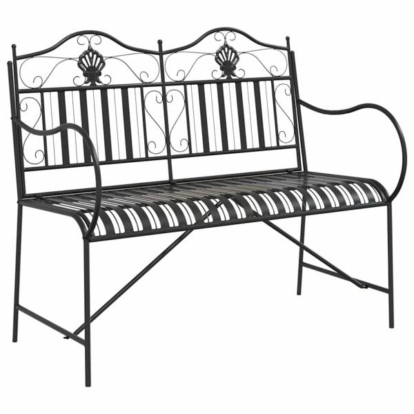 Gartenbank 2 -Seater 103,5 x 59 x 89 cm Stahl Schwarz
