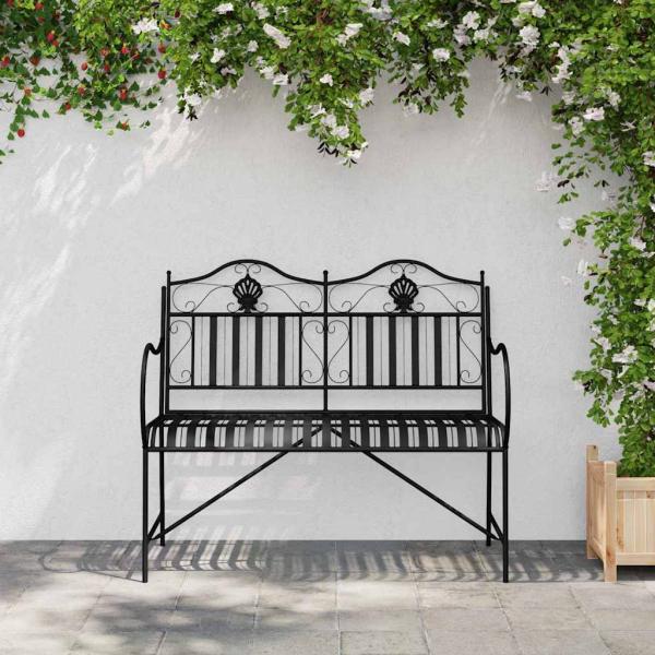 Gartenbank 2 -Seater 103,5 x 59 x 89 cm Stahl Schwarz