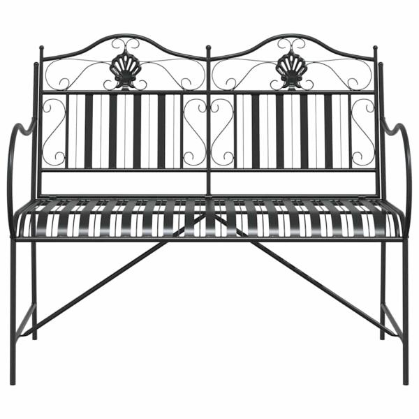 Gartenbank 2 -Seater 103,5 x 59 x 89 cm Stahl Schwarz