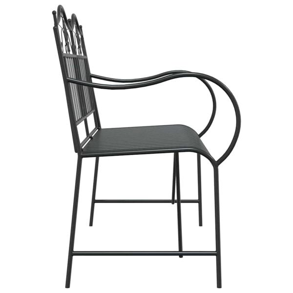 Gartenbank 2 -Seater 103,5 x 59 x 89 cm Stahl Schwarz