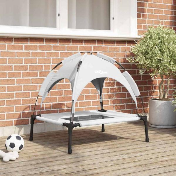 ARDEBO.de - Hundebett Silber Grau 76 x 62 x 70,5 cm Stahl