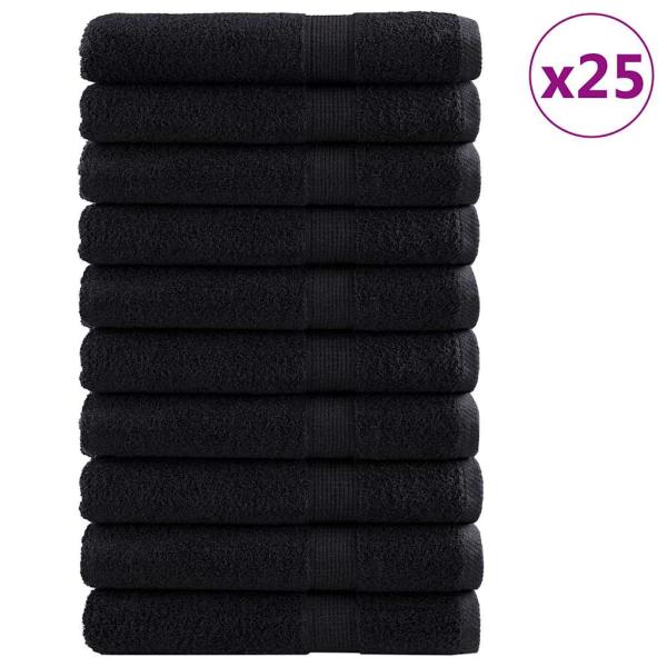 Gästetuch SOLUND 25 Stk. Schwarz 100 x 200 cm 550 gsm