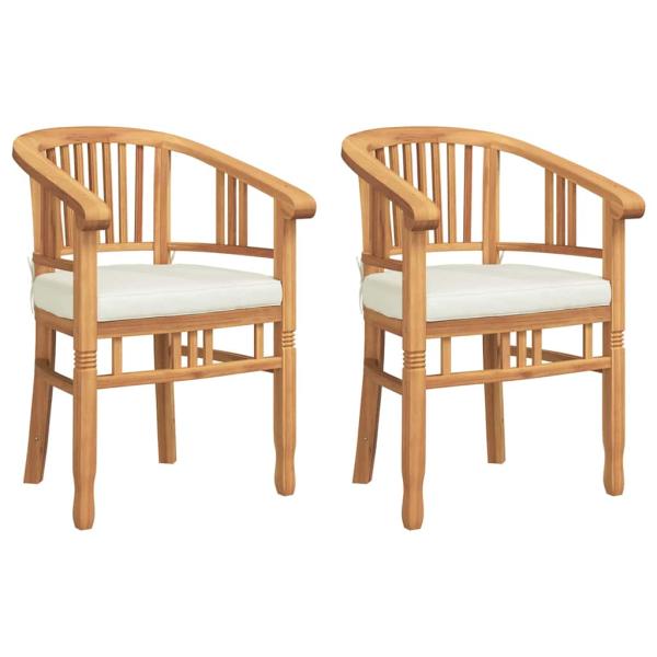 Stuhl 2 stk. Braun Massivholz Teak
