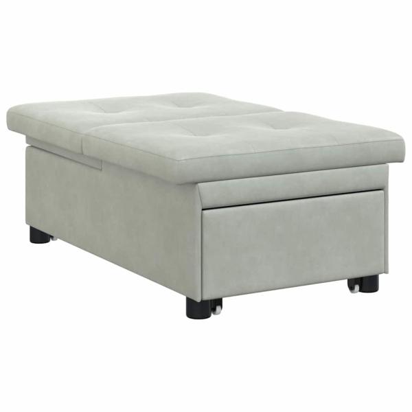 Schlafsofa Hellgrau 194 x 67 x 82 cm Samt