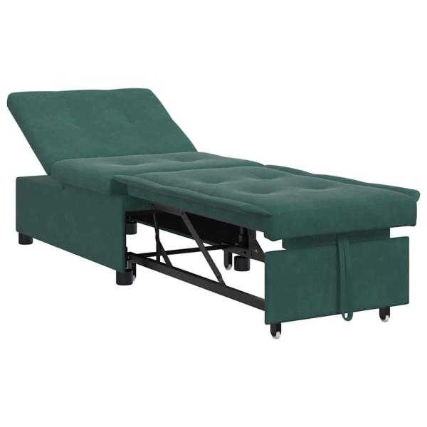 Schlafsofa Dunkelgr?n 194 x 67 x 82 cm Samt