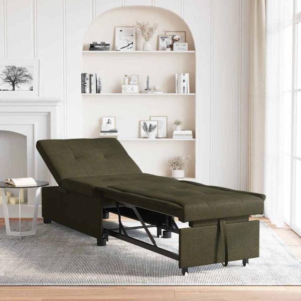 ARDEBO.de - Schlafsofa Olivegrün 194 x 67 x 82 cm Huahua Stoff