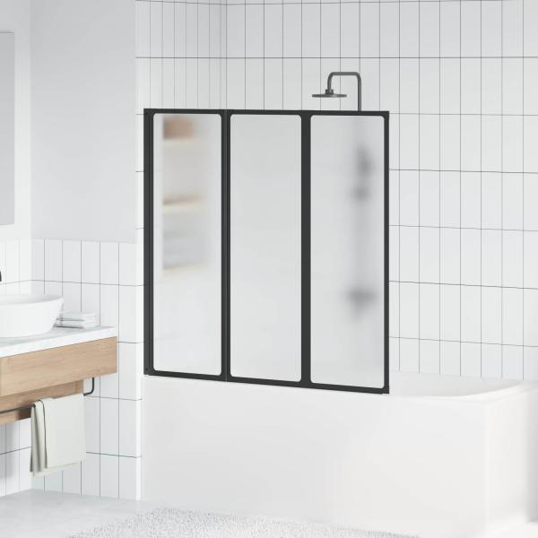 ARDEBO.de - Duschwand Schwarz 120 x 2 x 117 cm Aluminium und PP