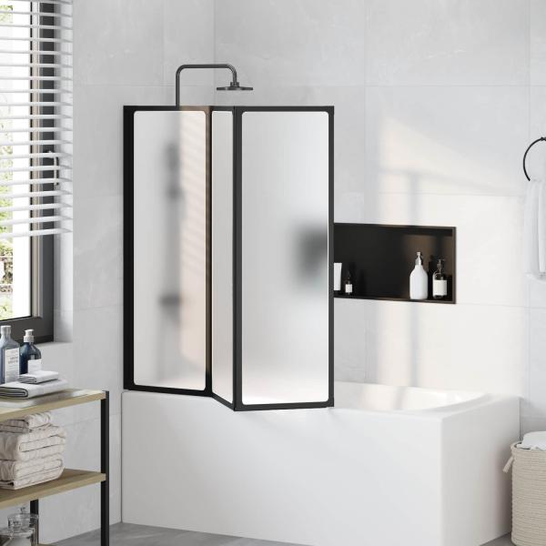 Duschwand Schwarz 120 x 2 x 117 cm Aluminium und PP