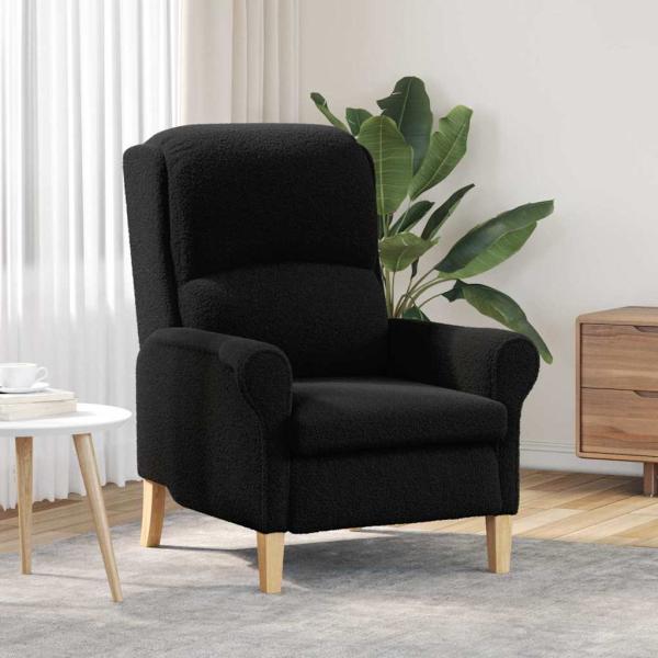 ARDEBO.de - Sessel Schwarz Weiches Sherpa-Gewebe